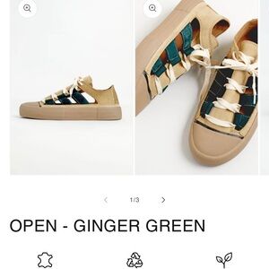 Wollow Brand Ginger and Green Women's Sneakers Brand NEW never worn